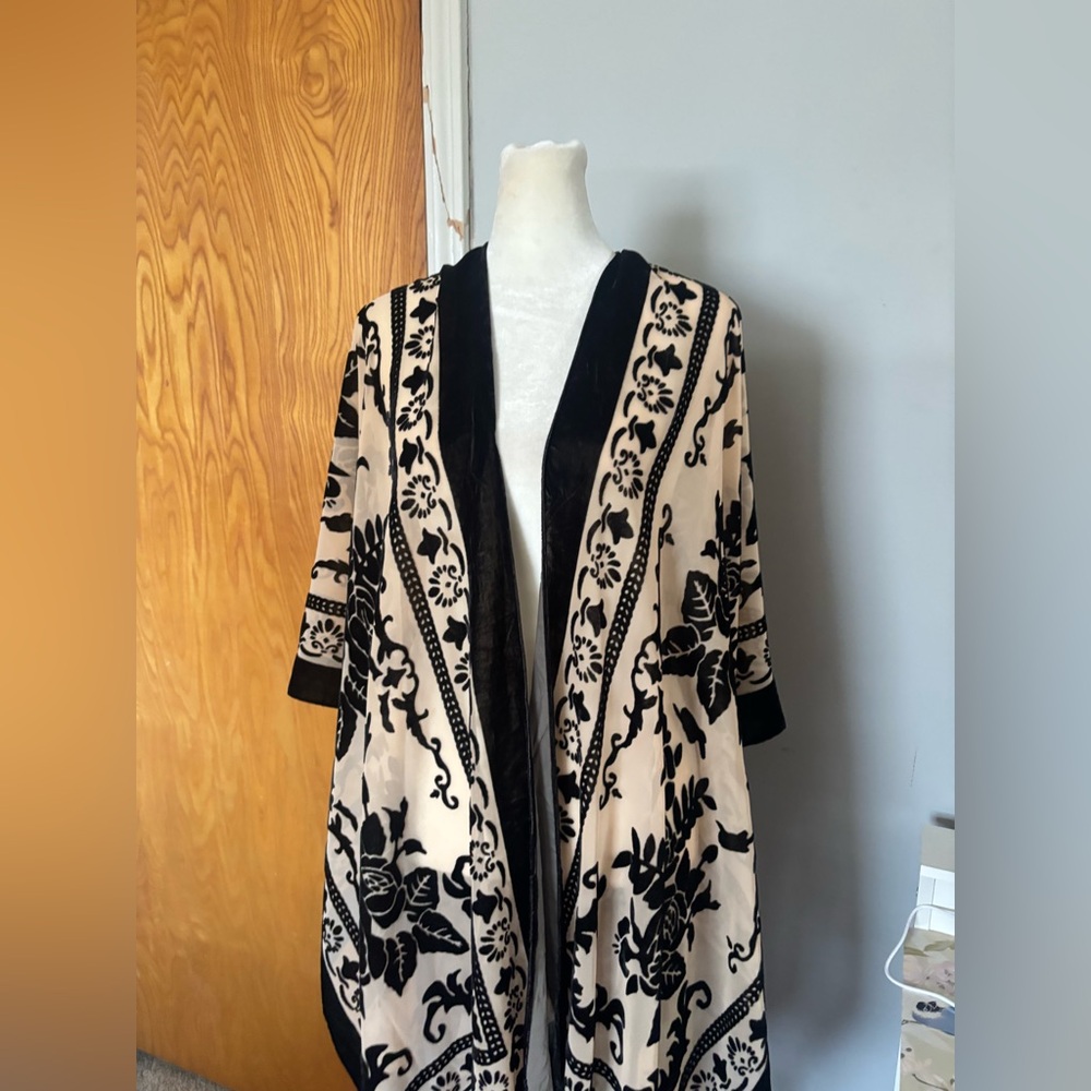 Free people Night Burntout Black  Kimono - Picture 4 of 10